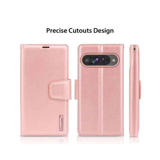 Google Pixel 10 / 10 Pro - Hanman Mill Flip Case avec 3 emplacements pour cartes, or rose