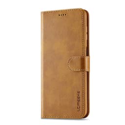 Samsung Galaxy Note 10 - LC.IMEEKE Wallet Etui mit 3 Kartenfächern & Magnetverschluss, hellbraun/orange – Bild 2