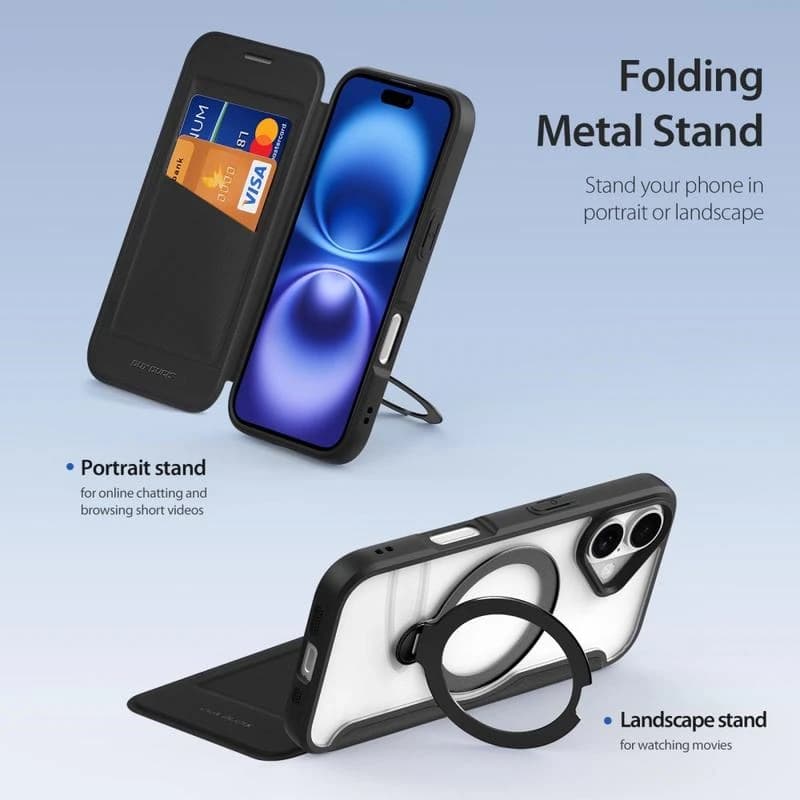 iPhone 17 - Dux Ducis Skin X Pro Series Hülle mit MagSafe Stand, Schwarz – 3