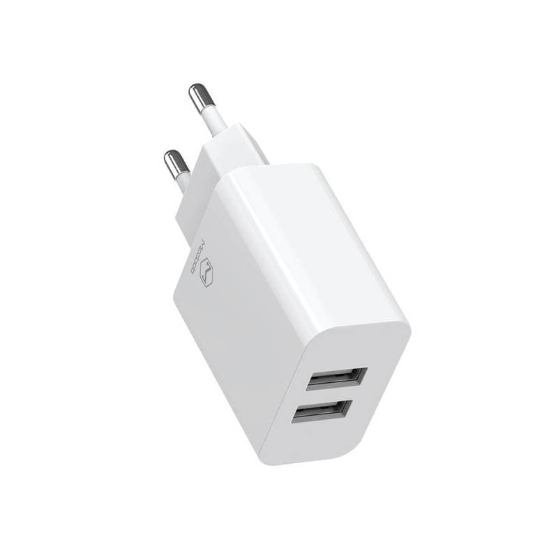 Mcdodo - Dual USB Output Travel Charger Set (2x USB-A + USB-A to USB-C Cable), Weiss – 2