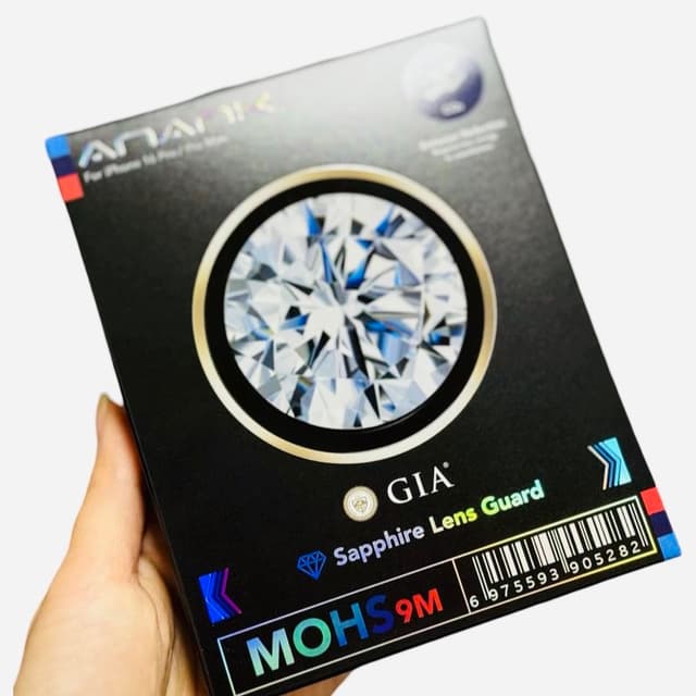 ANANK iPhone 16 Pro / 16 Pro Max - rear camera armored glass - Safir material with GIA certificate, gold