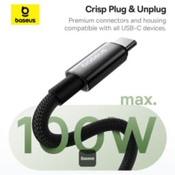 Baseus - Tungsten Gold (USB-C vers USB-C), 100W, 1m, noir – Bild 8