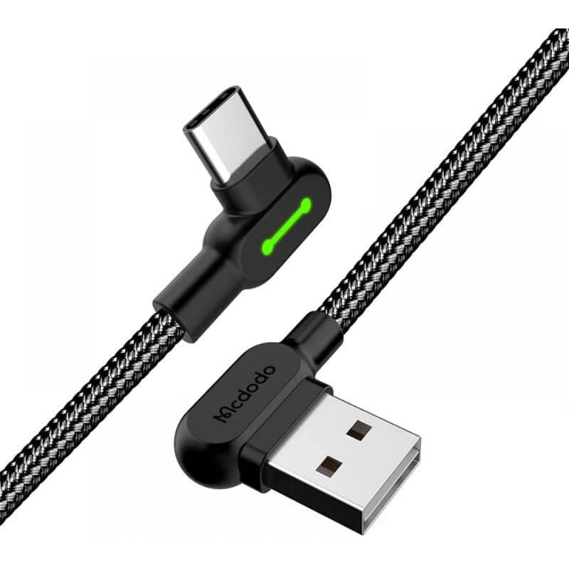 McDodo - 90° USB-A to USB-C Charging Cable, 3m, Schwarz – 2