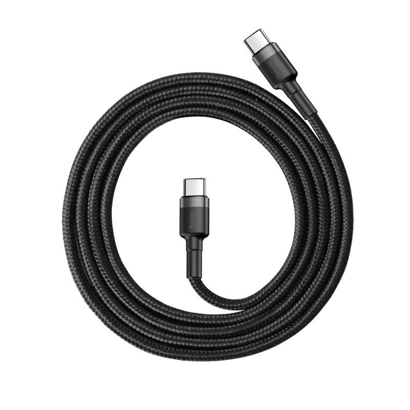 Baseus - Cafule - Type-C PD2.0 60W Schnellladekabel, 1m, Grau + Schwarz (CATKLF-GG1) – 4