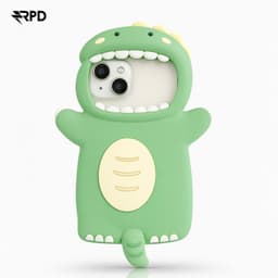 iPhone 11 - Custodia 3D Dino con bocca aperta, in morbido silicone, verde – Bild 1