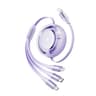 Rock L10 Honeycomb 3in1 data cable - Micro-USB, USB-C, Lightning, Purple