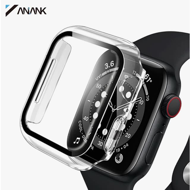 ANANK Apple Watch 10 46mm - Verre trempé / verre blindé avec étui bumper, Transparent