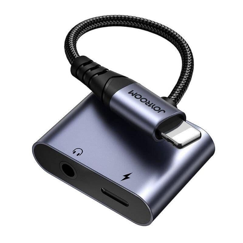 Joyroom - SY-L01 2-in-1 Audio Adapter (Lightning to 3.5mm + Lightning), Schwarz – 4