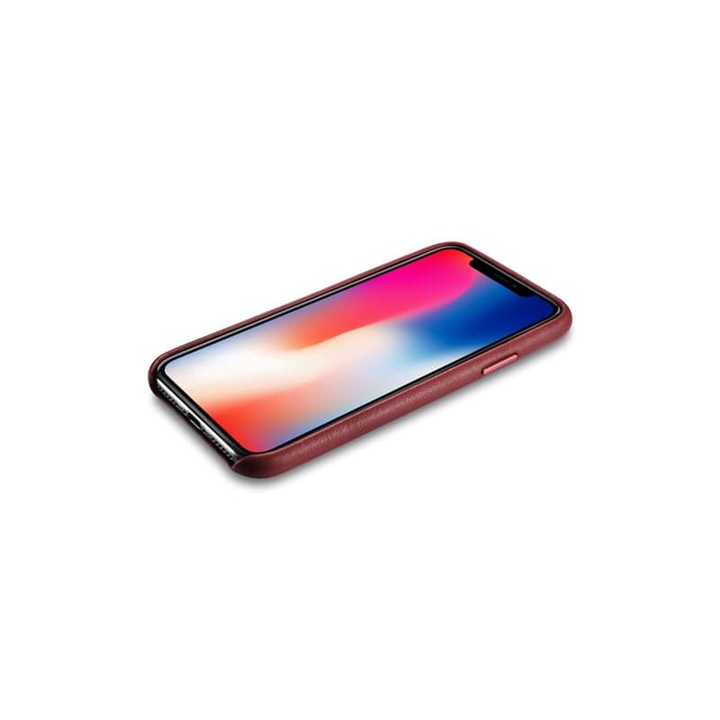 iPhone XR – Original iCarer Lederhülle, Rückseite aus Echtleder, Rot – 4