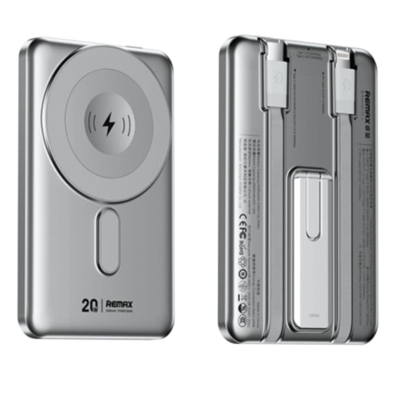 REMAX CX-1 Wireless Charging Powerbank, 15W, 5000mAh, Silver