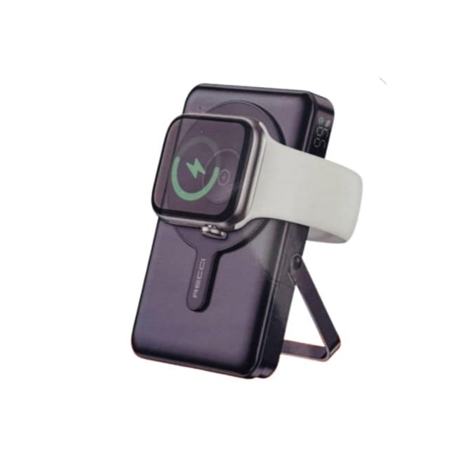 Recci RPB-W27 Powerbank 10000mAh con cavo integrato Dual e supporto 15W/PD20W, colore nero