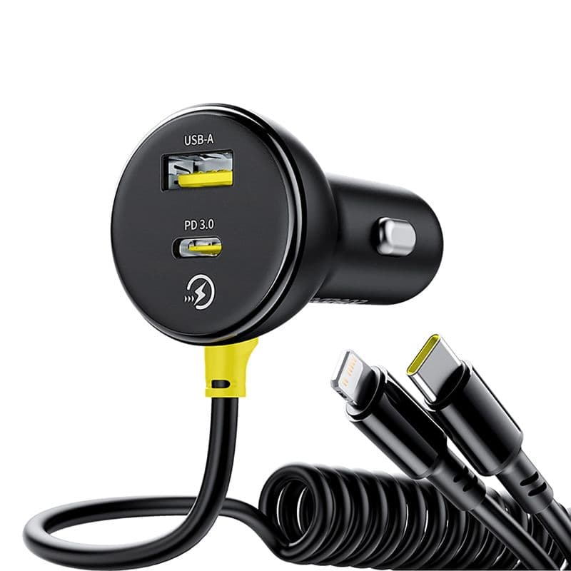 Baseus - Caricabatterie circolare per auto 60W U-C / C-L nero – 2