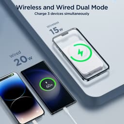 Joyroom - 20W Magnetische Wireless Powerbank, 10.000mAh, inkl. Type-C zu Type-C 60W Kabel (0,25m), Schwarz (JR-W020) – Bild 5