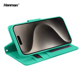 Apple iPhone 16 Plus - Hanman Mill Flip Case mit 3 Kartenfächern, Türkis – Bild 5