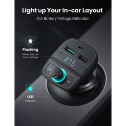 Ugreen – Bluetooth FM Transmitter Auto mit QC/PD (CD229 / 80910), grau/schwarz – Bild 6