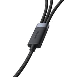 McDodo - Câble 3 en 1, transparent, USB-A vers C + Lightning + Micro-USB, 1,2 m, noir – Bild 6