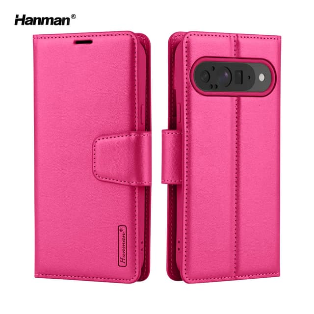 Google Pixel 10 / 10 Pro - Hanman Mill Flip Case avec 3 emplacements pour cartes, Rose