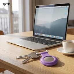Porte-clés AirTag - Étui en silicone RPD avec anneau métallique, violet – Bild 4