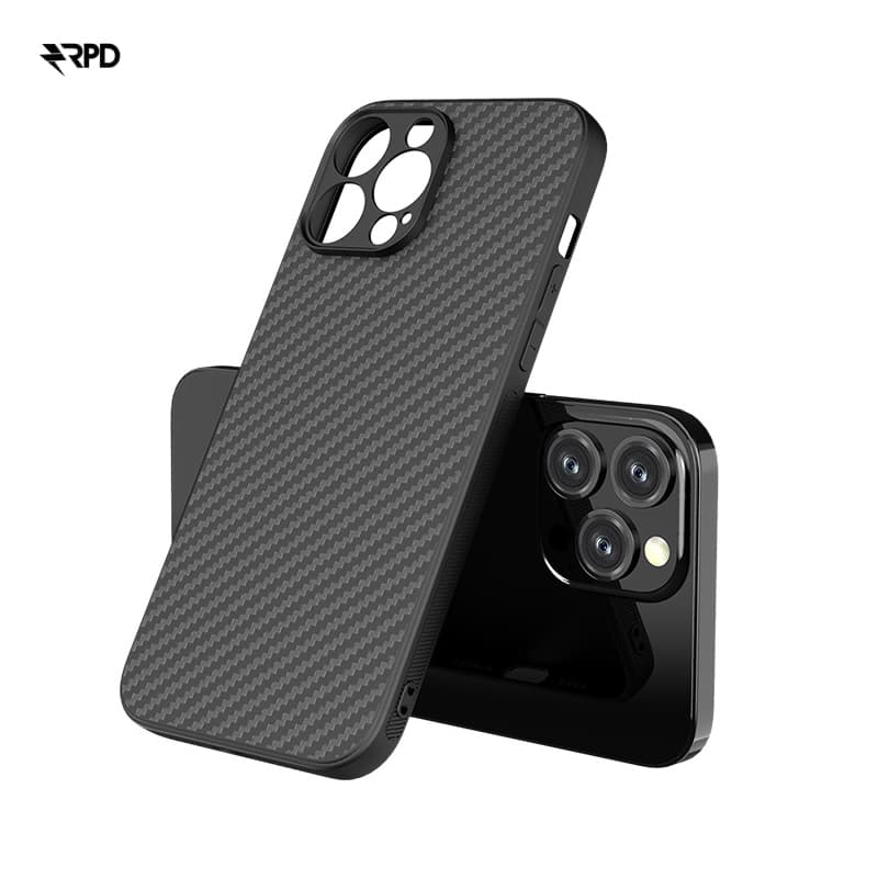 iPhone 15 Plus - Robustes TPU-Case mit Carbon-Optik, Schwarz