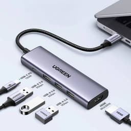 Ugreen - Hub USB-C 5-en-1 avec HDMI 4K@60Hz & 3x USB-A (CM511 / 15597), gris/noir – Bild 1