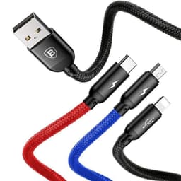 Baseus 3 in 1 USB Cable 120cm (Micro-USB, Type C, Lightning) (CAMLT-BSY01) – Bild 4
