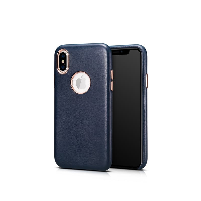 iPhone X/XS - Luxury Echtleder Xoomz XYPIX003-BU, dunkelblau – 3