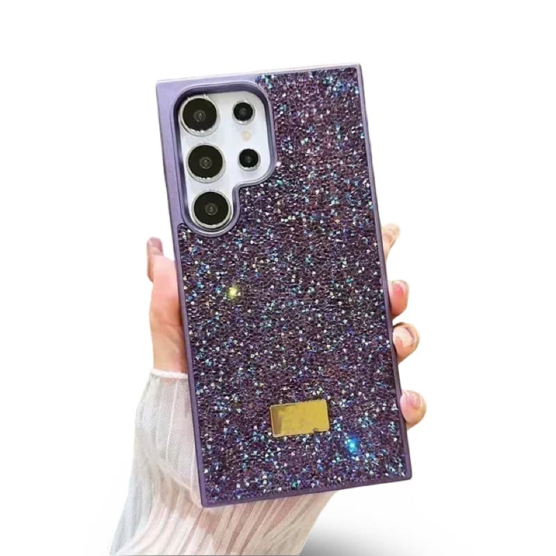 Samsung Galaxy S23 - Custodia in plastica glitterata Diamonds in viola