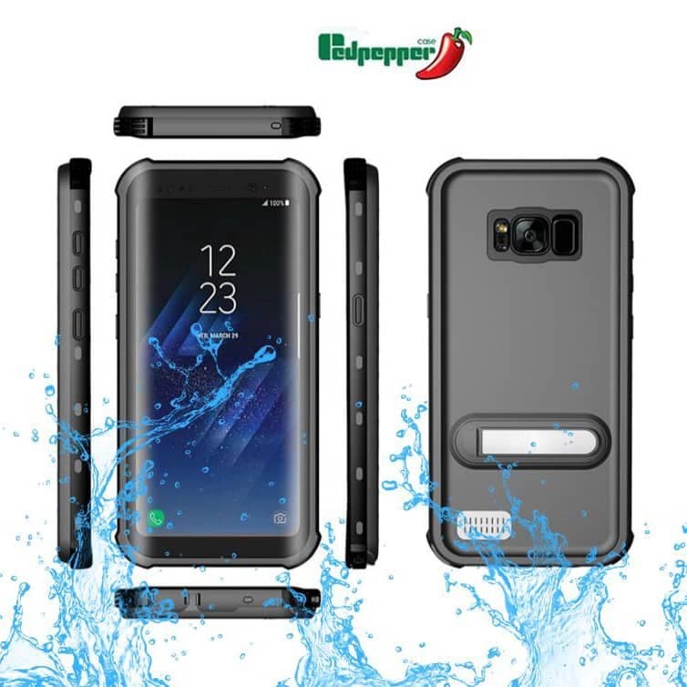 Samsung S9 - Custodia da esterno Redpepper, IP68, impermeabile, nera