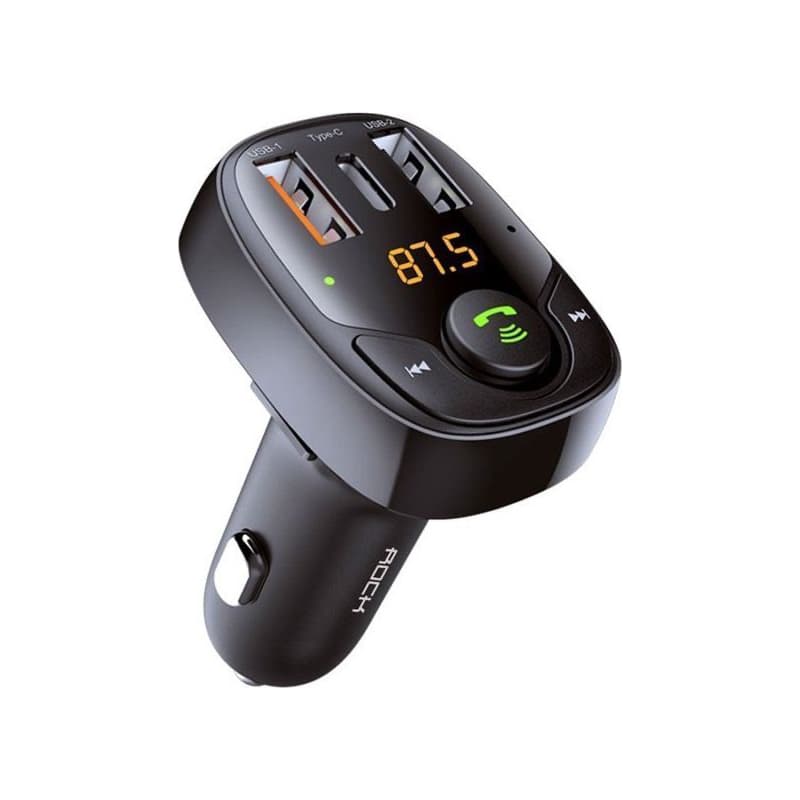 Rock - B301FM Caricatore per auto Bluetooth con trasmettitore FM, nero