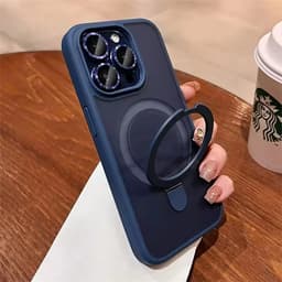 Apple iPhone 16 Plus - MagSafe Stand case with camera protection, blue, matt – Bild 2