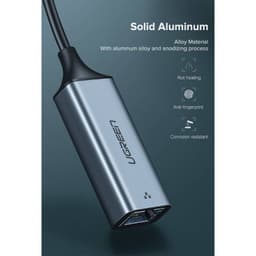 Ugreen – USB-C zu RJ45 LAN Adapter (CM199 / 50737), grau/schwarz – Bild 3