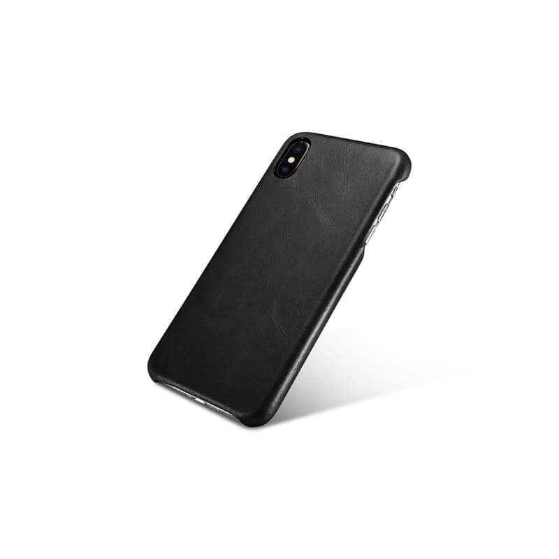 iPhone X/XS iCarer Echtleder Rückseite schwarz (RIX23) – 3