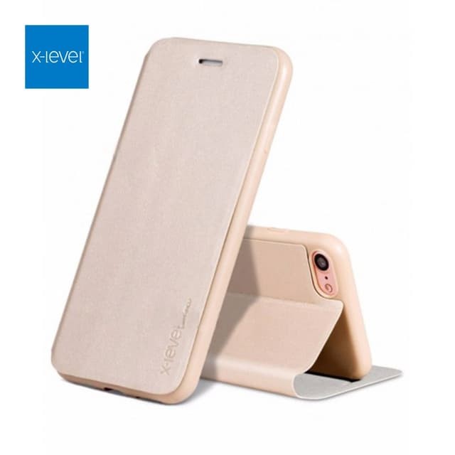 Samsung Galaxy A6 2018 - X-Level FIBColor flip case, faux leather, 360° all-round protection, gold