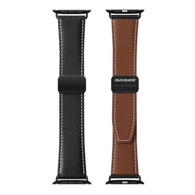Apple Watch - DUX Gadget Series Armband aus echtem Leder (42MM-49MM), YA Version, Schwarz – 3