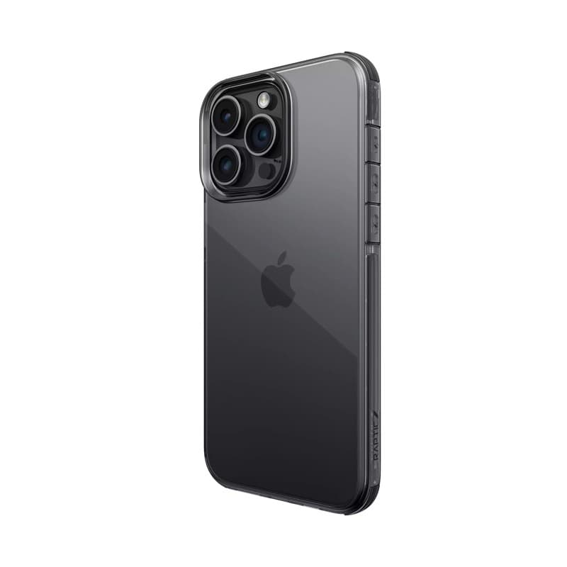 iPhone 15 Plus – Raptic Clear, Transparente Schutzhülle in Schwarz (Smoke)