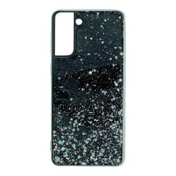 Samsung S21 Plus bling argent stars black case – Bild 1