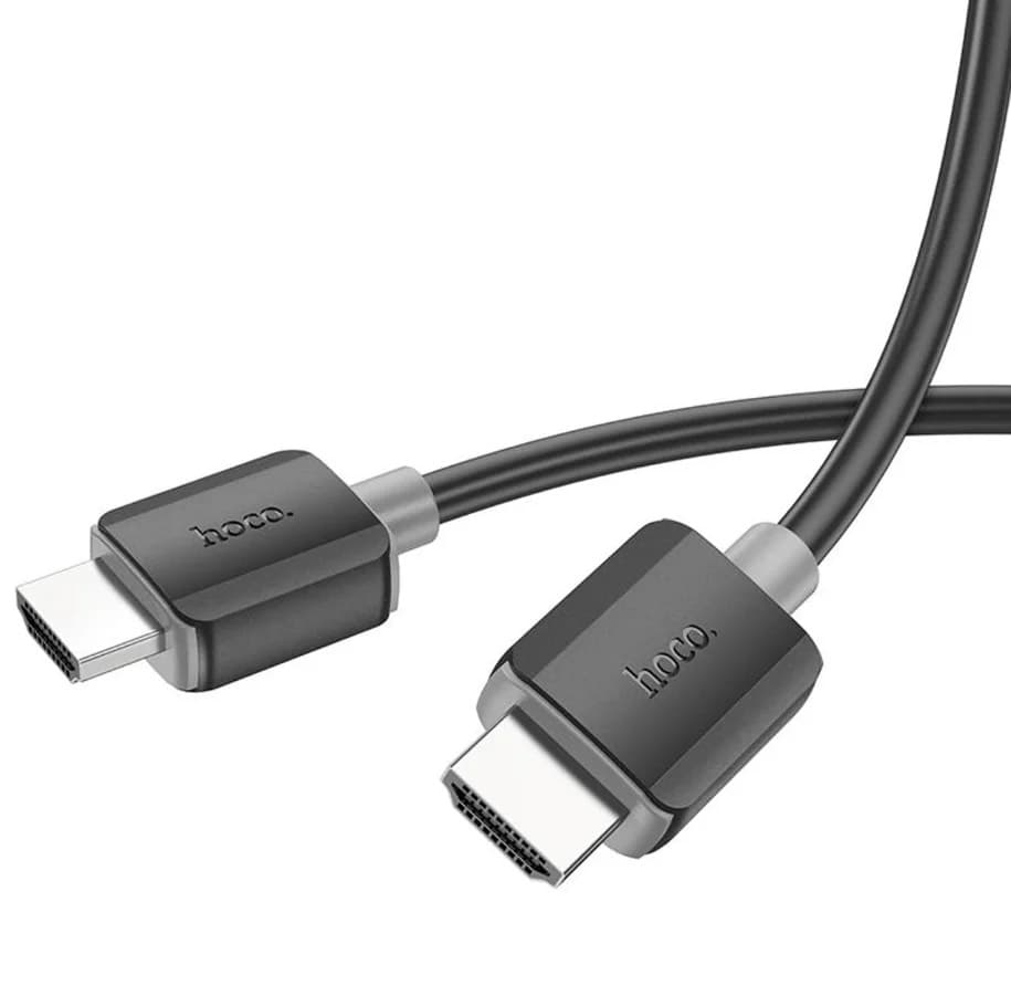 Hoco US03 HDTV 2.0 Male to Male 4K HDMI Kabel, 2 Meter, schwarz gummiert – 3