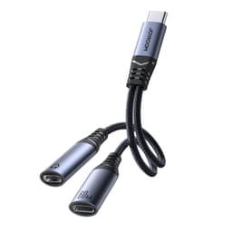 Joyroom - SY-C03 2-in-1 Audio Adapter (Type-C zu 2x Type-C), 60W, Schwarz – Bild 1