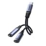 Joyroom - SY-C03 2-in-1 Audio Adapter (Type-C zu 2x Type-C), 60W, Schwarz