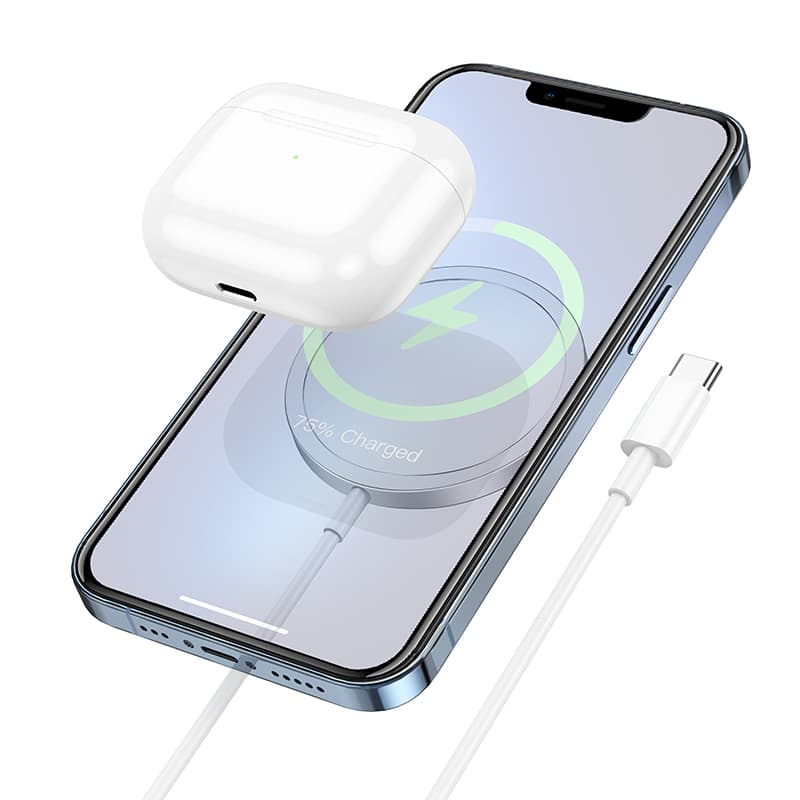Hoco - CW47 Caricatore rapido magnetico senza fili della serie Original 15W / Magsafe bianco – 3