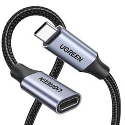 UGREEN USB C - USB C 1 m cable, USB 3.1, 100 W, fast extension cable, Space Gray – Bild 1