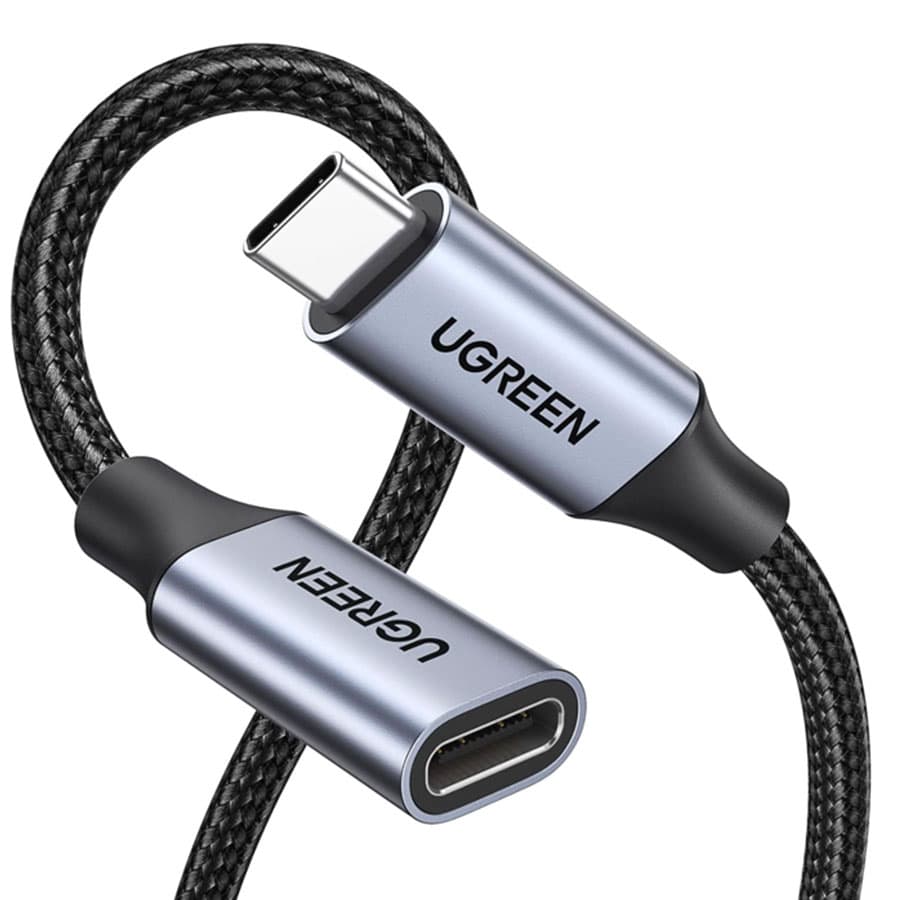 UGREEN USB C - USB C 1 m cable, USB 3.1, 100 W, fast extension cable, Space Gray