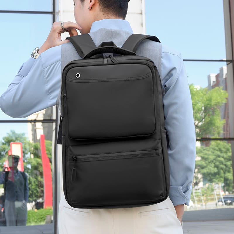 Okade S9903 - Laptop backpack 13-15.6" with USB & trolley strap, water-repellent, black – 4