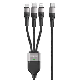 DUZZONA - 3-in-1 USB-C, 1.3m, Schwarz - Lightning, Micro USB, Typ-C Adapter, 100W Schnellladung – Bild 1