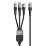 DUZZONA - 3-in-1 USB-C, 1.3m, Schwarz - Lightning, Micro USB, Typ-C Adapter, 100W Schnellladung