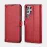 Samsung S22 Ultra - iCarer Echtleder Flip Case rot (AKSM06)