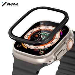 ANANK Apple Watch Ultra 49mm - Vetro temperato / vetro blindato con cornice in titanio, nero – Bild 1