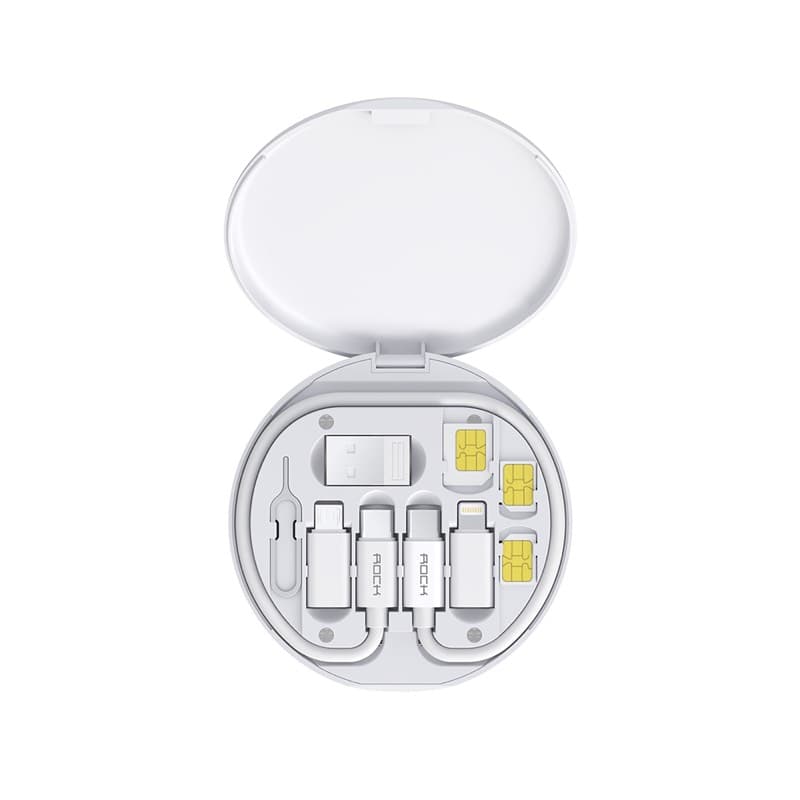 ROCK - Multifunktionales Aufbewahrungs-Set - USB-C PD Kabel (60W), SIM-Fach und Adapter – 2