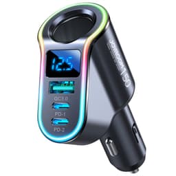 Joyroom - Caricabatterie da auto 4-in-1 da 150W, nero, ricarica rapida per smartphone e tablet (JR-CL21) – Bild 4