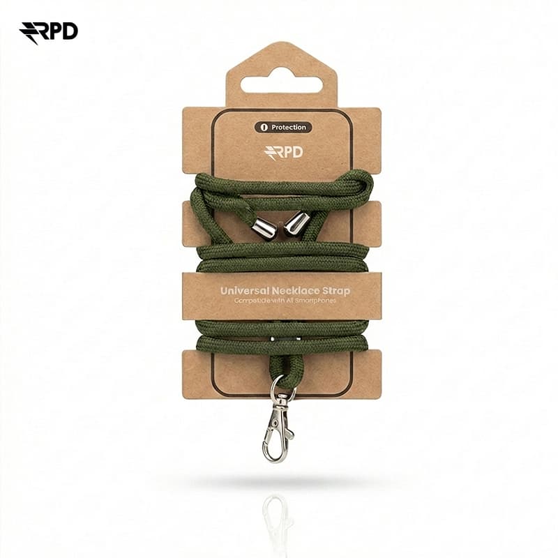 RPD Handykette Universal Nylon Necklace - Robuste Einlegekarte - für alle Smartphones, Olivgrün – 2